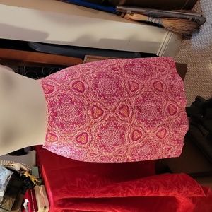 Lord & Taylor pink & orange bold print skirt